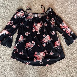 Black Floral Top